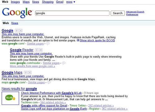 Google May Harm Your Computer