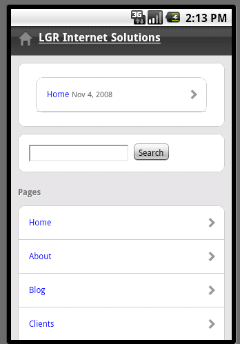 LGR Internet Solutions on android emulator