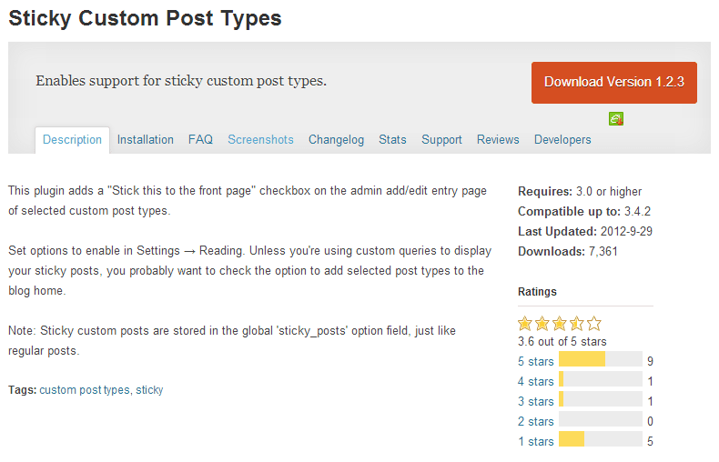 Custom Post Type Sticky Posts