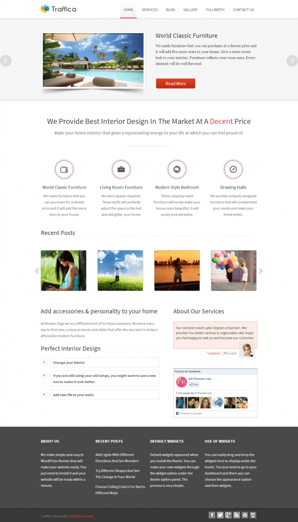 Traffica WordPress Theme Interior Niche